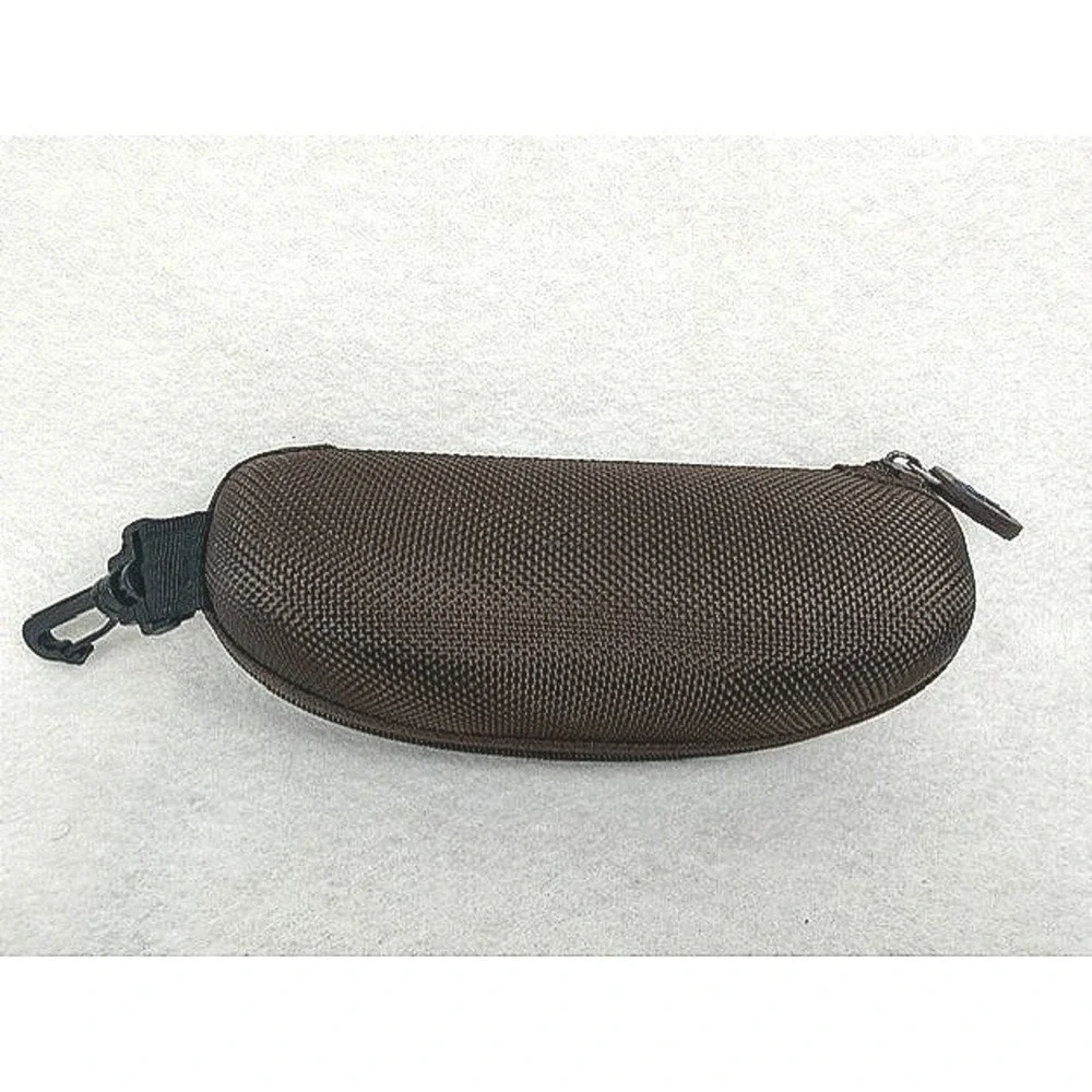 Maui Jim Brown Woven Hard Shell Sunglasses Case Zippered with Swivel Clip Logo
